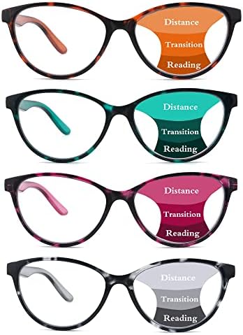 Дамски Прогресивно Мультифокальные очила Котешко око в опаковка от 4 теми - Четци, блокиране на синя светлина, с кутия пролетта