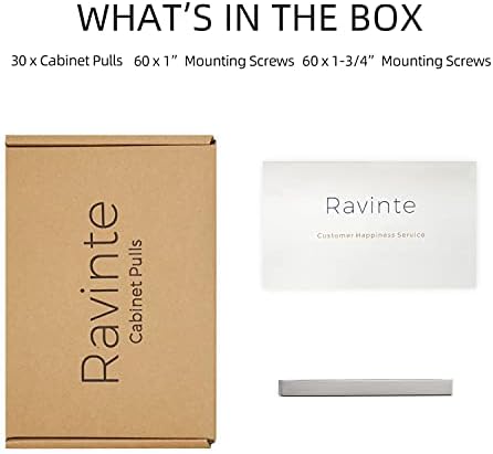 Ravinte 30 Опаковки с 6-Инчов Квадратен Шкаф Дърпа с Кухненски Кутия От Полиран Никел Неръждаема Стомана Дърпа