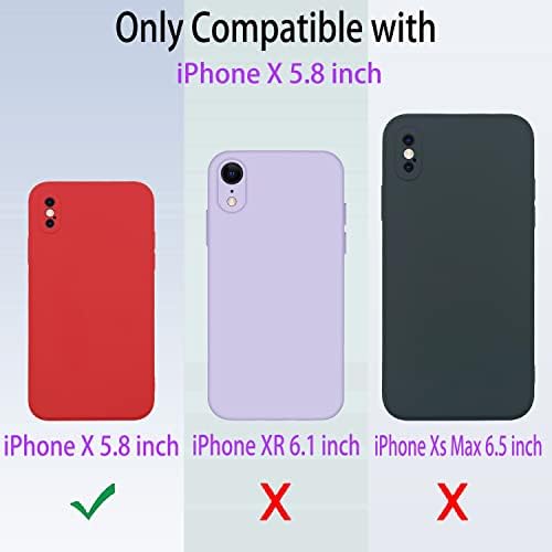 XINYIWEI за iPhone X калъф, течен силиконов ултра тънък калъф, Снабден с 2 и с малко пари протектори, изработени от закалено