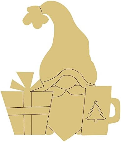 Коледен Гном Дизайн по Подобие на Деколте, Недовършена Дървена Коледен Декор рамка, която да Закачалка Форма