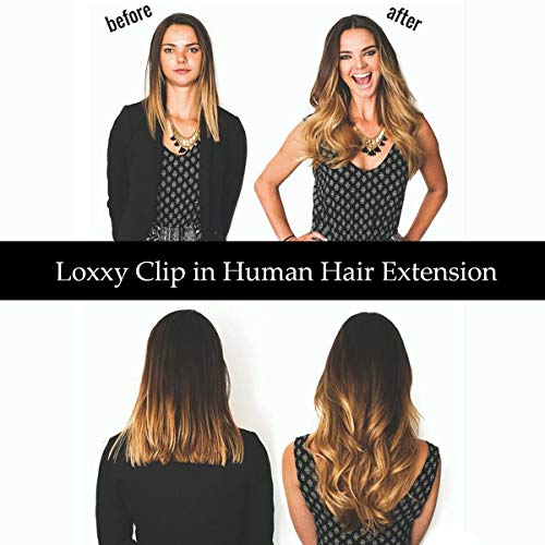 Loxxy 22 Инча 140 Г Скоба за Удължаване на Косата, Орехово-Кафяв Разход на Светло Platinum Blond Жар Бразилски Човешка
