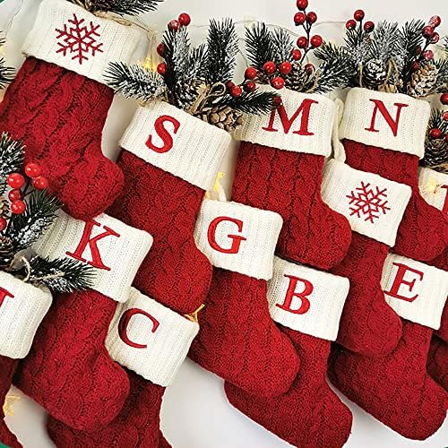 Коледни Мини-Чорапи 7 Инча Червени Плетени, вязаный Коледен Отглеждане A-Z, Коледни Окачени Чорапи с принтом Кучешки Лапи под