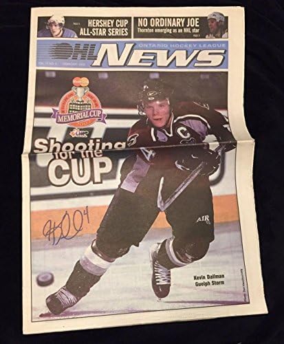 Кевин Даллман Подписва договор със списание новини OHL Бостън Бруинс Лос Анджелис Кингс Блус - Списания НХЛ с автограф
