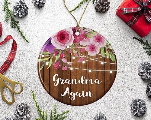 LillaGifts Ти отново ще станеш баба Коледна украса - Подарък за баби с обявяването на бременността - Подарък с обявяването