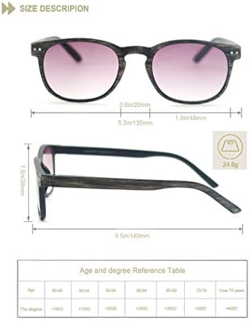 Очила за четене HEEYYOK Мъжки /женски, 5 опаковки, дървен дизайн с гъвкав пружинным тръба на шарнирна връзка, удобни