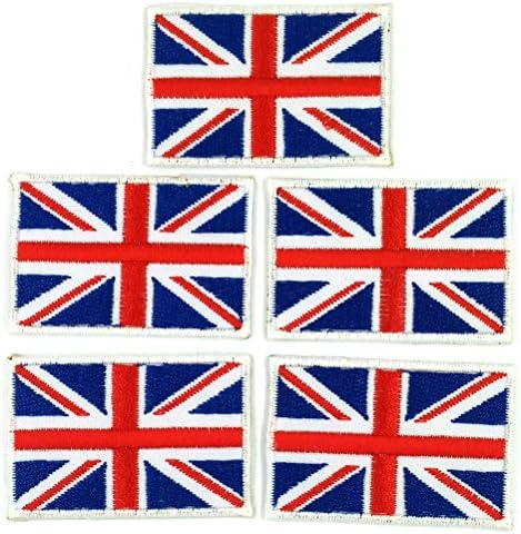 FLAG010X5 - Нашивка с флага на Великобритания, Нашивка с флага на Обединеното Кралство, Нашивка с британския флаг, Ленти