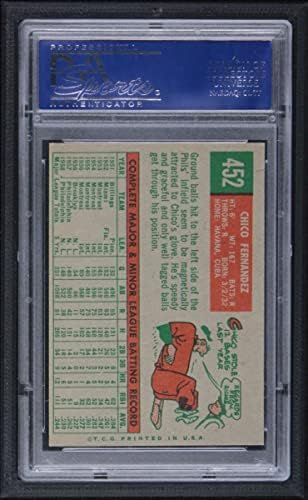 1959 Topps 452 Чико Фернандес Филаделфия Филис (Бейзболна картичка) PSA PSA 8.00 Филис