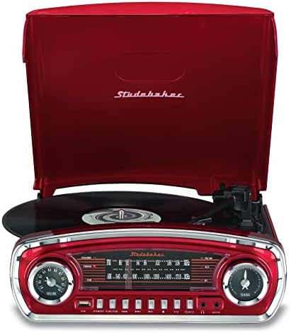 Плеър Studebaker с 3-степенна регулируема височина на тона и Bluetooth приемник AM/ FM Стерео радио / конектор