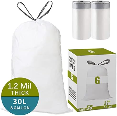 Торби за боклук AngeLvet Code G на съвсем малък, Съвместими с simplehuman Code G | общ брой 50 | 8 Литра / 30 литра