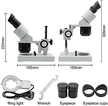 FKSDHDG 10X-20X-30X-40X Бинокъла на Стереомикроскоп С подсветка Промишлен микроскоп с Окуляром за ремонт часа, проверка на печатни