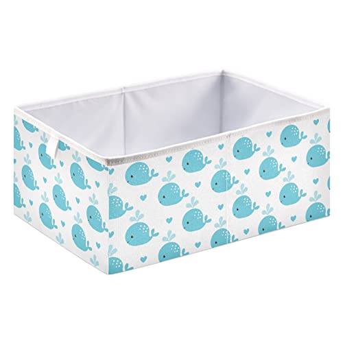 Кутия за съхранение на кубчета със сини китове, Сгъваеми кутии за съхранение, Водоустойчив кош за играчки, Органайзер за