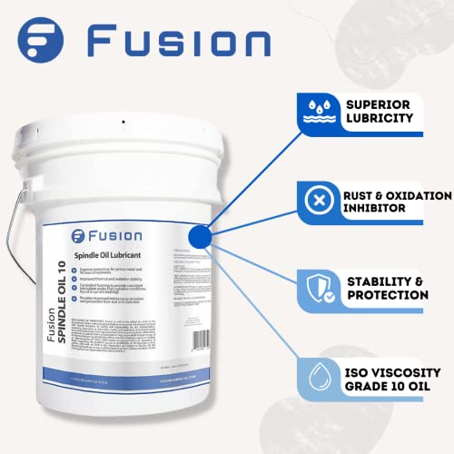 Масло за вретена Fusion 10 за да се приложи клас на вискозитет ISO 10 от Fusion Chemical | Висококачествена грес за високи скорости вретена в производствени инструменти | (5 галона