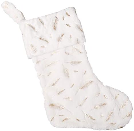 Коледен Отглеждане Abaodam, Коледни Висящи Подарък Чорапи, Декоративен Чорап (Бял), Използван за празнуване на Коледа
