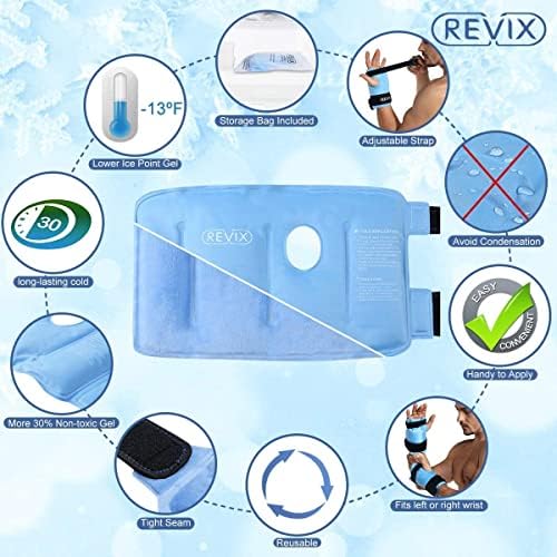 Обвиване на тялото с лед за глезените REVIX при травми многократна употреба Гелевый студен компрес за главата, краката и