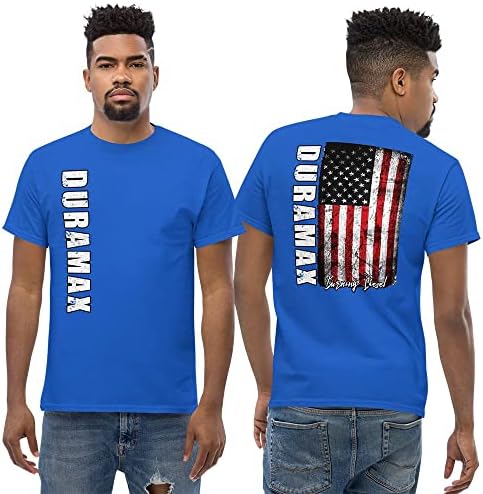 Тениска с Агресивна дърворезба Duramax - Тениска с Американския флаг