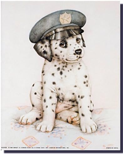 Сладко Кученце известни далмация Полицай Стенен Декор Кученце Детска Стая Художествен Плакат С Принтом (16x20)