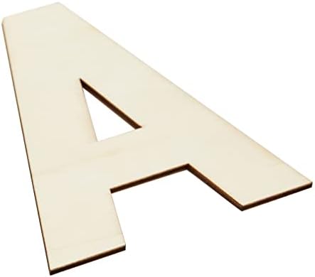 62 Броя Недовършени дървени букви на Азбуката за Diy, 2 Допълнителни набиране AEIOU (4 инча)