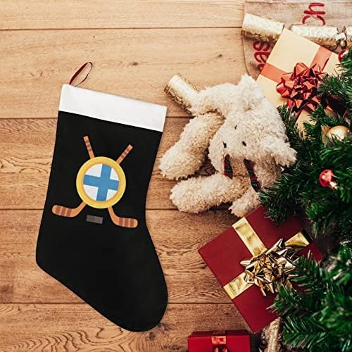 Хокей на лед във Финландия Коледни Чорапи Къси Плюшени Коледни Чорапи Подвесное Украса за Коледната Елха Украса