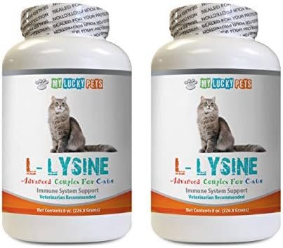MY LUCKY PETS LLC Прах за поддържане на имунитета на котките - КОТКИТЕ L-лизиновый прах - Усилвател на имунната