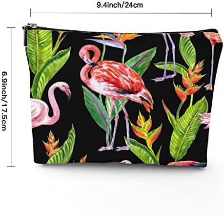 IMPCOKRU Малка Косметичка за жени, Водоустойчива Чанта за Тоалетни принадлежности, фламинго и зеленчуци от семейство