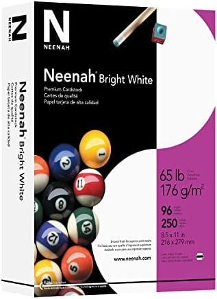 Картон Neenah Premium, 8,5 x 11, 65 паунда /176 гориво и картон Neenah, 8,5 x 11, 90 лири / 163 гориво, Бяла