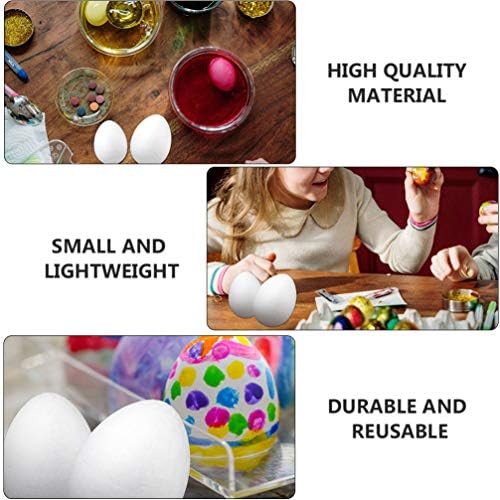 VALICLUD Играчки за Бебета 24 бр. Великденски Яйца от Стиропор, Бели Яйца, Моделиране, изработени от Полистирол,