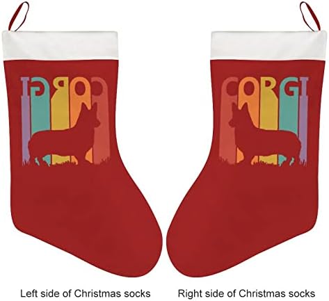 Забавен Коледен Отглеждане с Corgi, Къси Плюшени Коледни Чорапи, Подвесное Украса за Коледната Елха, Украса