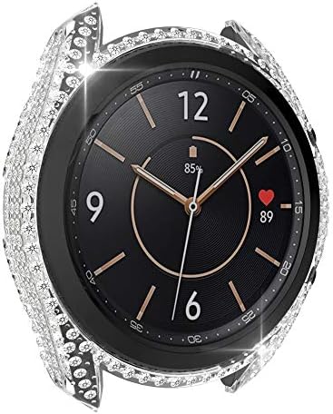 Съвместимост за Samsung Galaxy Watch 3 41 мм, 45 мм, Калъф с пълна диамант покритие от КОМПЮТЪР Броня с украса във