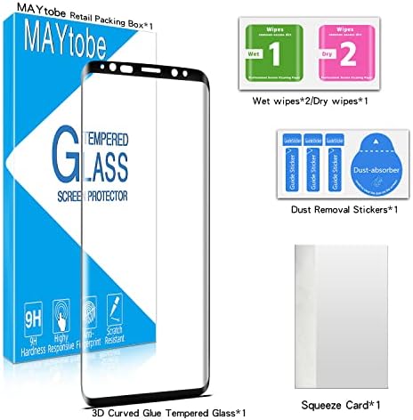 MAYtobe Предназначен за Samsung Galaxy S9 Plus, Защитен слой от закалено стъкло, защита от надраскване, Без мехурчета,