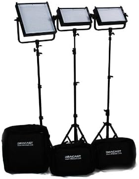 Dracast DR-LK-2x500-1x1000-TFV Pro, комплект от 2 комплекти LED500 и 1 комплект LED1000, Вольфрамовый прожектор с V-образна