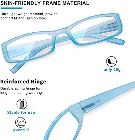 Медисън Авеню 4 Опаковки Многоцветни Синьо-Екранировка на Очила за Четене за Жени с Пружинным тръба на шарнирна Връзка