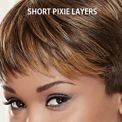 Перука Bianca Human Hair Blend от Especially Yours® - Термостайлируемая смес тренд къса прическа в стил Pixie с