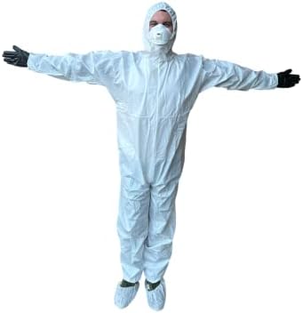 Защитен костюм keebomed, Гащеризон химическа защита, Категория III, Тип A, Микропористый, Качулка, Разтеглив