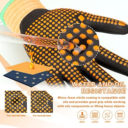 Schwer 8 Чифта работни ръкавици с нитриловым покритие от микрофибър за мъже и жени, Работни ръкавици, от найлон подплата