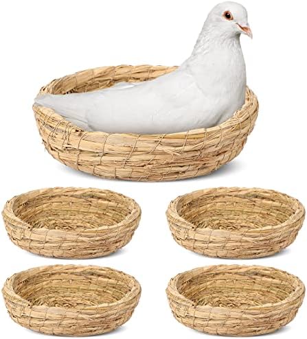 4 Бр. Bird 's Nest Ръчно изработени, Оплетка Плоска Основа, Птичето гнездо, Гнездене За Отглеждане на Малки Животни, Къщичка