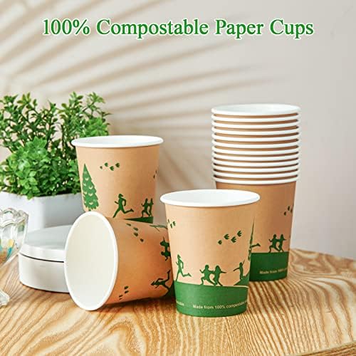 Компостируемые Картонени Чаши ECOLipak 300 от опаковки, Биоразградими Еднократна употреба Хартиени Чаши Кафе на обем