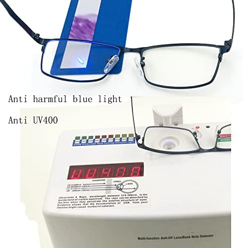 Очила Mifilm Light Blue за Мъже, Мъжки слънчеви Очила за компютърни игри, Квадратни Очила От Черен Метал Срещу Главоболие UV400