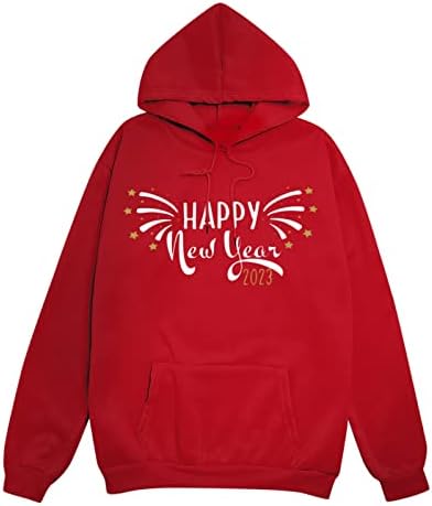 Честита Нова Година 2023, Hoody за Жени, Модни Блузи Оверсайз, Есенна Мода Риза С Дълъг Ръкав, Пуловер С