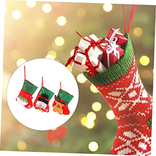 Veemoon/ 3 предмет, Коледни Чорапи с шоколадови Бонбони, Коледна Декорация, Детски, Коледни Чорапи, Подарък Чанта