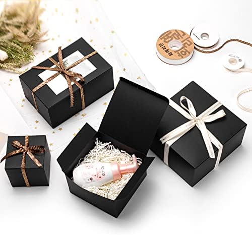 Макфлит, Черни Подаръчни кутии с капаци, 9x6x4 Инча, 10 X, Кутии за предложения на Младоженеца, Картонена Подарък кутия