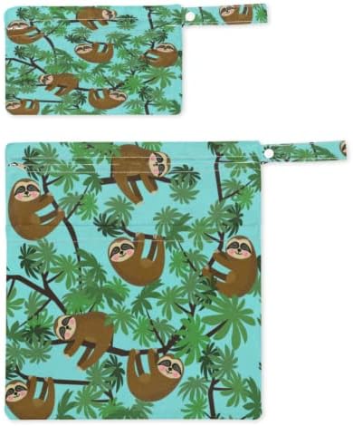 Ленивец, 2 броя, Детски Тъканни Чанта за Влажни сушене на Пелени, Прекрасни Клони на Животните, Водоустойчив, за Многократна