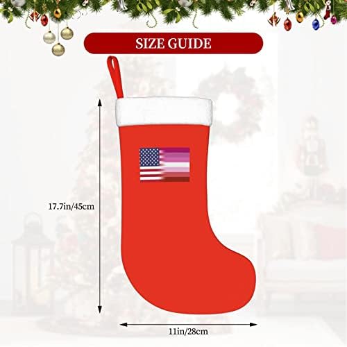 Коледни Чорапи с Американския Лесбийски Флага TZT, Подаръци за Коледното парти за семейни Празнични украси 18 Инча