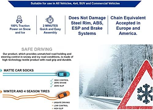 Зимни чорапи за автомобилни гуми Премиум-клас с Текстилни Вериги за сняг серия ExtraPro За Ford F-350 (X-Large)