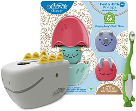 Четка за зъби на Д-р. Brown ' s за бебета и малки деца, Зелен Динозавър, 1 опаковка от 1 до 4 години, играчка