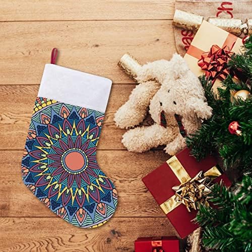 Цветна Мандала Коледен Окачен Отглеждане на Сладък Дядо Чорап за Коледно Украса Украса Подаръци