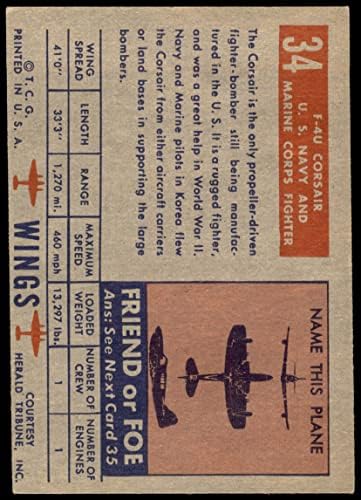 1952 Topps # 34 F4U Corsair (Карта) NM