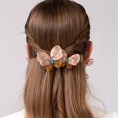 Шнола-шнола за коса в ретро стил с пеперуда, ръчно изработени от вкара тъкан серия N/A Iris в задната част на главата