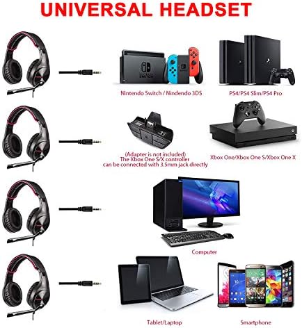 Детска стерео слушалки LETTON за Xbox One, PS4, PC, Режийни Слушалки с микрофон с шумопотискане, регулатор на силата на