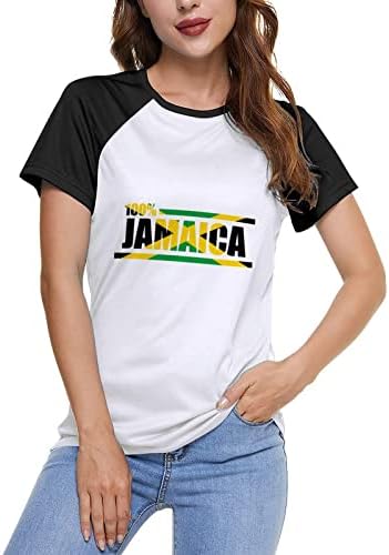 Женска Тениска Pride Jamaica С къс ръкав, Бейзболна Фланелка с Графичен Дизайн, Raglan, Летен Топ Памук