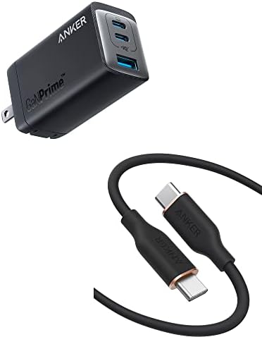 Зарядно устройство Anker C USB, зарядно устройство Anker 735 GaNPrime 65W, 3-пристанище бързо компактно складное стенно зарядно